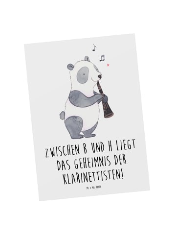 Mr. & Mrs. Panda Wanddeko Klarinette Geheimnis mit Spruch in Weiß