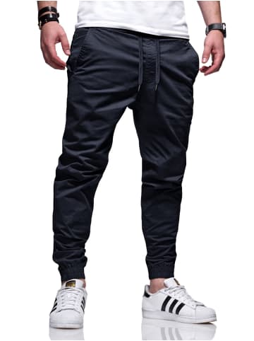 behype Chinohose - BHFORLI Jogger Chino Jeans Hose Stoffhose in Navy