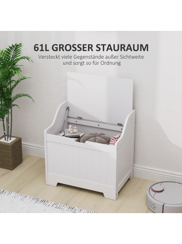 HOMCOM Aufbewahrungstruhe-56,5L x 38B x 56H cm-Weiß