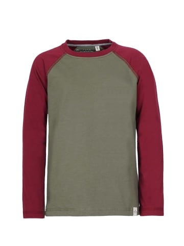 Band of Rascals Longsleeve " Raglan " in olive-bordeaux