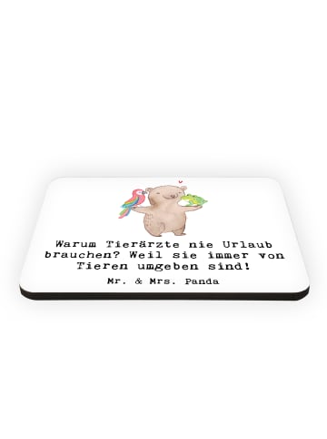 Mr. & Mrs. Panda Kühlschrankmagnet Tierarzt Freude mit Spruch in Weiß