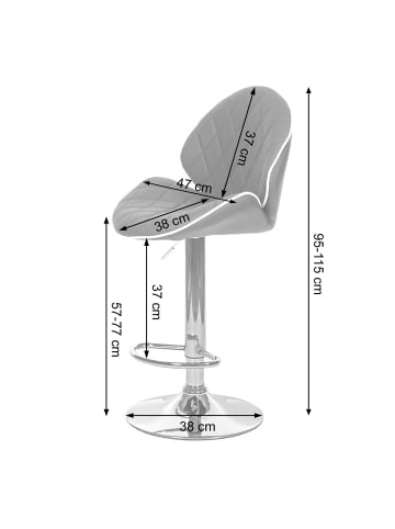 MCW 2er-Set Barhocker F15, Schwarz
