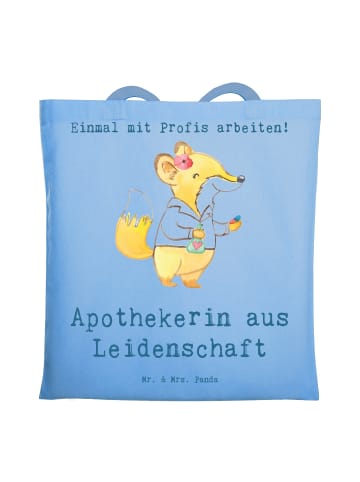 Mr. & Mrs. Panda Tragetasche Apothekerin Leidenschaft mit Spruch in Sky Blue