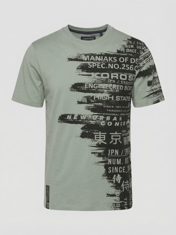 KOROSHI Crew cotton all over t-shirt in Verde claro / hellagrÃ¼n