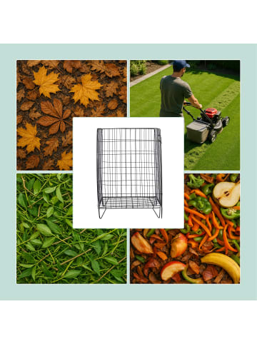 relaxdays Komposter in Schwarz - (B)46 x (H)68 x (T)46 cm