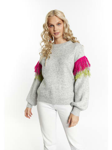 IZIA Damen Pullover in Grau Melange