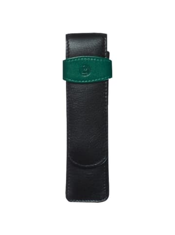 Pelikan Schreibgeräteetui Leder TG 22 schwarz-grün für 2 Schreibgeräte