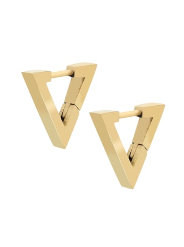 Adeliás Damen Ohrringe – Klappcreole aus Edelstahl in gold