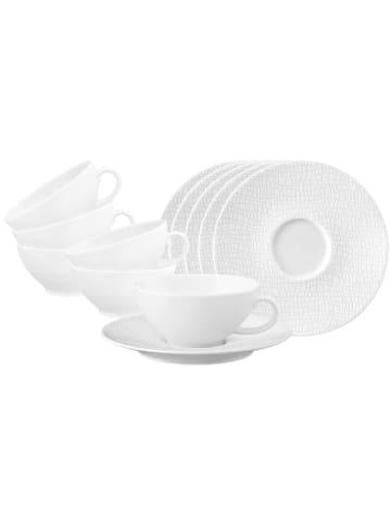 Seltmann Weiden 6er Set Teetassen mit Untertassen Life Fashion in Luxury White 140 ml