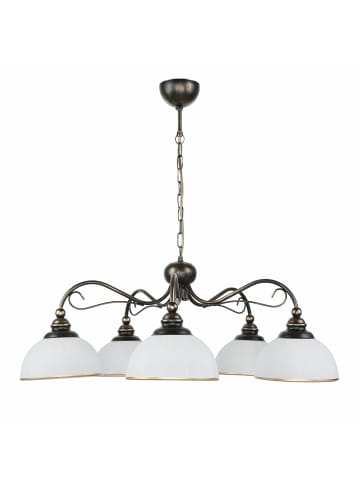 Licht-Erlebnisse Pendelleuchte (B)74 x (L)74 x (T)75 cm in Shabby Braun Antik Weiß Gold