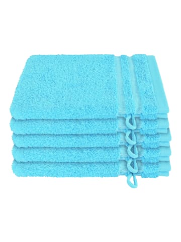 Schiesser Waschhandschuh Milano im 5er Set in Türkis