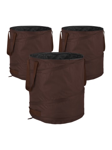 relaxdays 3 x Laubsack in Braun - 85 l