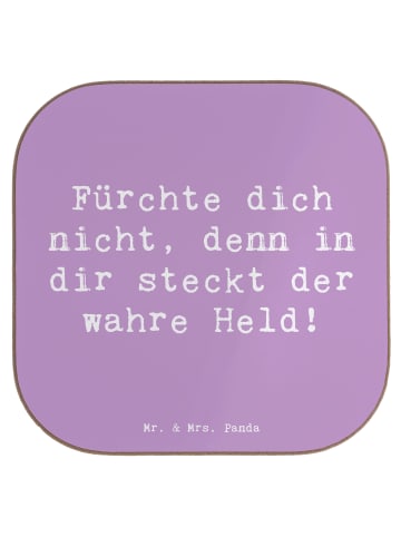 Mr. & Mrs. Panda Glas-Untersetzer Spruch Ängste vor Monstern bes... in Lavendeltraum
