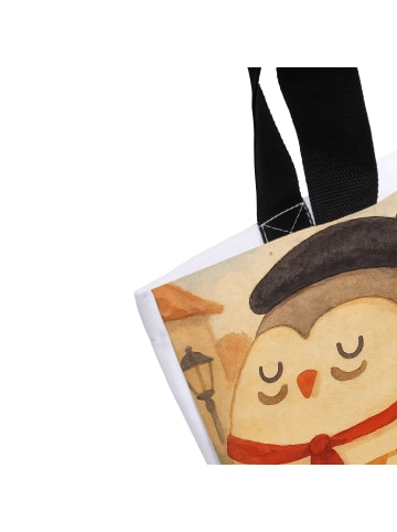 Mr. & Mrs. Panda Shopper Eule Frankreich Design mit Spruch in Weiß