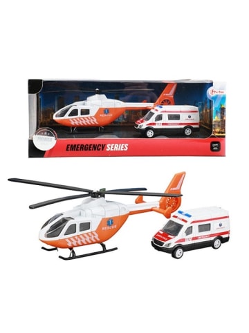 Toi-Toys Rettungs-Hubschrauber Helikopter mit Krankenwagen aus Druckguss 3 Jahre