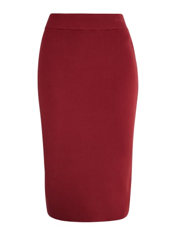 faina Damen Jersey Bleistiftrock in Weinrot