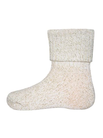 ewers Socken Glitzer mit Umschlag in creme scin.