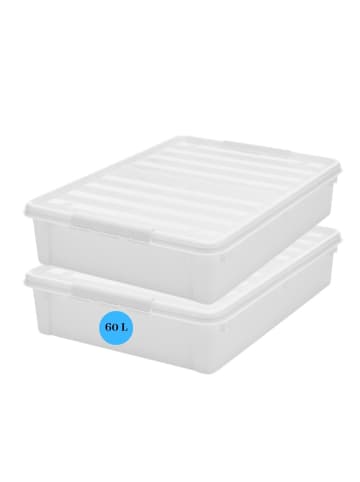 SmartStore 2er-Set Aufbewahrungsbox Bedroller Transparent 60L