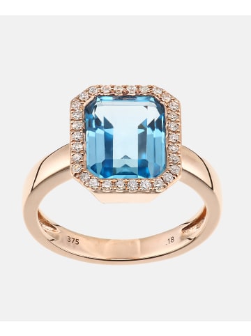 Diamant L'éternel Ring aus 375 Roségold mit Diamant mit Topas