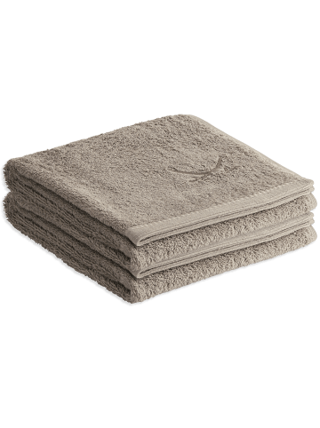 Sansibar 2er Handtuch-Set „Frottier-Kollektion Classic“, 50x100 cm in Taupe