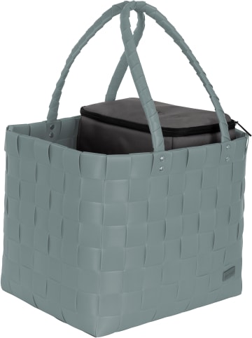 normani Flechtkorb mit kleiner Kühltasche in Mint