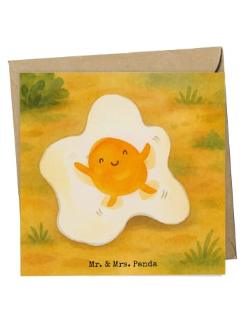 Mr. & Mrs. Panda Grußkarte Spiegelei Ei Design ohne Spruch in Weiß