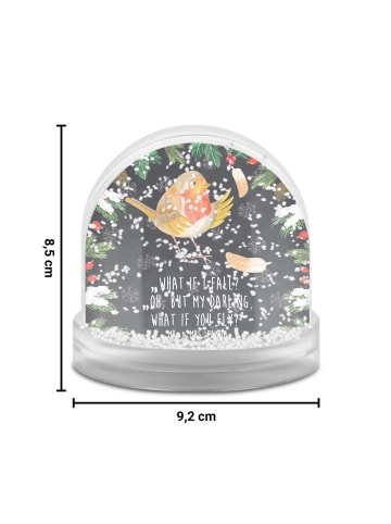 Mr. & Mrs. Panda Schneekugel Weihnachten Rotkehlchen Federn mit ... in Kreidetafel