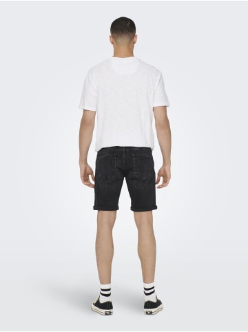 ONLY & SONS Jeans-Shorts in Washed Black