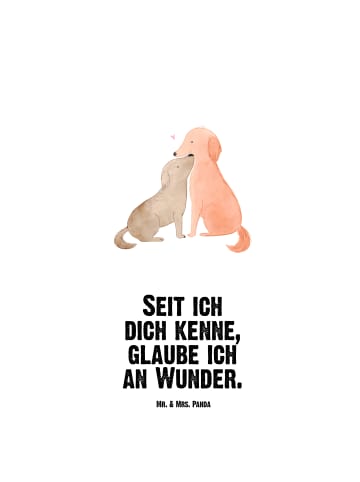 Mr. & Mrs. Panda Trinkflasche Aus Edelstahl Hunde Liebe mit Spruch in Weiß