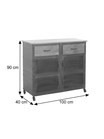 MCW Kommode N28, Schwarz, braun