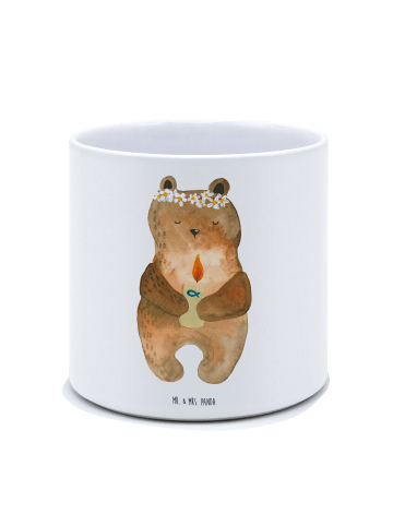 Mr. & Mrs. Panda Blumentopf Groß Bär Kommunion ohne Spruch in Weiß