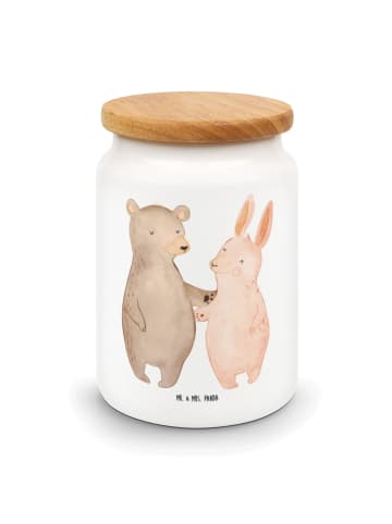Mr. & Mrs. Panda Teedose Bär und Hase Umarmen ohne Spruch in Weiß