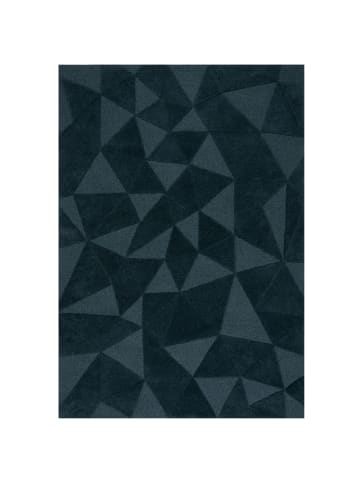 KADIMA DESIGN Wollteppich 3D-Geometrie Hoch-Tief-Struktur Shard Teppich Wolle in Türkis