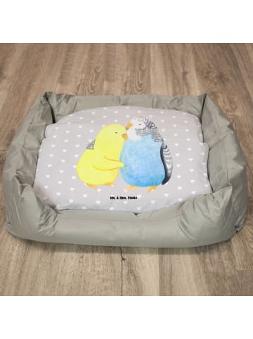 Mr. & Mrs. Panda Hundecouch Wellensittich Liebe ohne Spruch in Grau Pastell