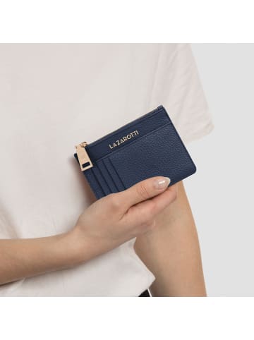 Lazarotti Bologna Leather Schlüsseletui Leder 11,5 cm mit Air Tag Fach in navy