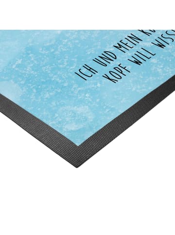 Mr. & Mrs. Panda fußmatte Pinguin Mond mit Spruch in Eisblau