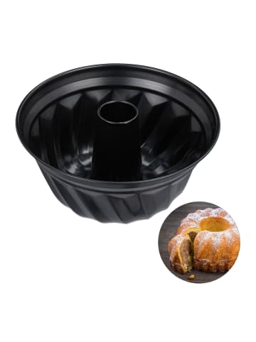 relaxdays 4x Gugelhupfform in Schwarz - Ø 25 cm