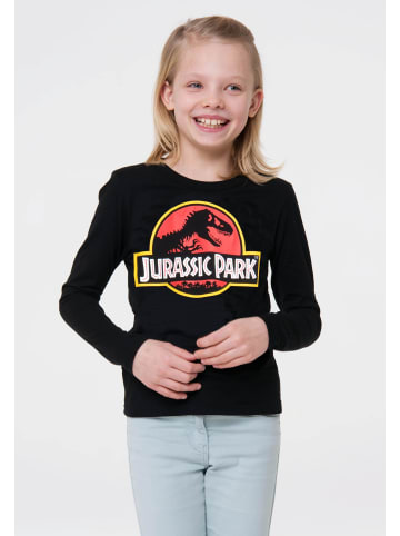 Logoshirt Langarmshirt Jurassic Park Logo in schwarz