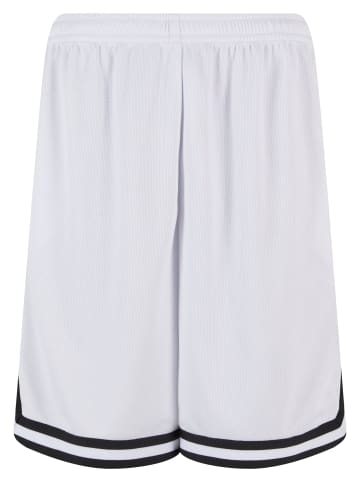 Urban Classics Mesh-Shorts in white/black/white