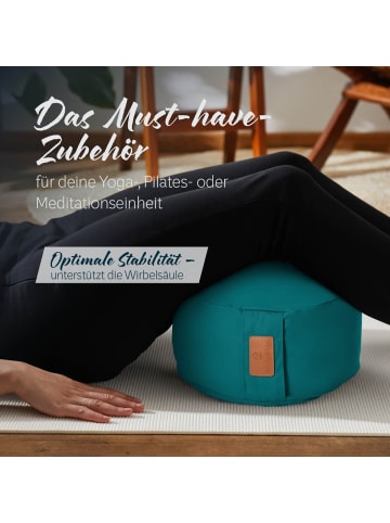 DoYourFitness Yoga-Kissen Vishnu gefüllt Dinkelspelz dunkelgrün rund grün