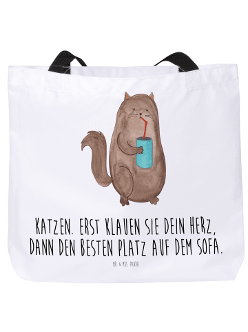 Mr. & Mrs. Panda Strandtasche Katze Dose mit Spruch in Weiß