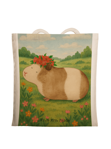 Mr. & Mrs. Panda Canvas Bag Meerschweinchen Weisheit Design ohne... in Weiß