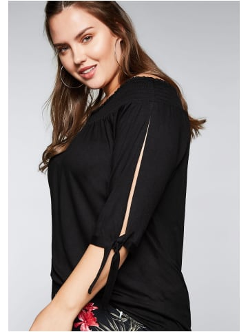 sheego Carmenshirt in schwarz