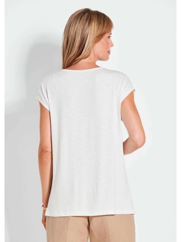 GOLDNER Elegantes Oberteil mit Glitzersteinen in cremeweiß