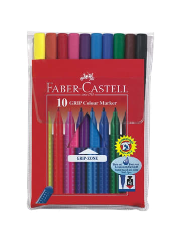 Faber-Castell Fasermaler Grip Colour Packung mit 10 Farben