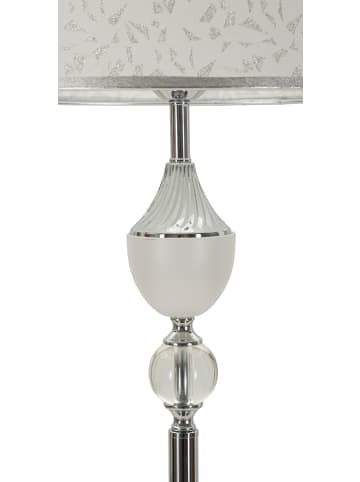 Mauro Ferretti Stehlampe aus Metall und Stoff in Silber und Weiß