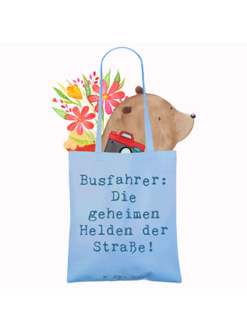Mr. & Mrs. Panda Tragetasche Spruch Busfahrer Helden mit Spruch in Sky Blue