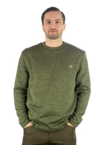 OS-Trachten Strickfleece-Pullover Mysqafe in oliv