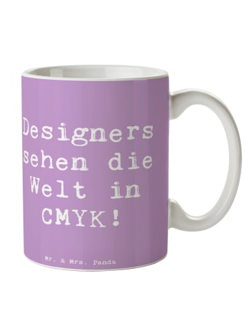 Mr. & Mrs. Panda Tasse Spruch CMYK Designer mit Spruch in Lavendeltraum