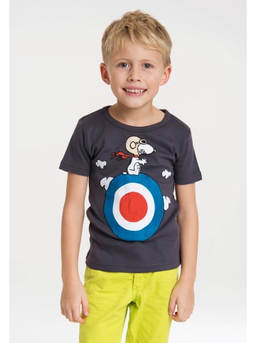 Logoshirt T-Shirt Snoopy - Target in blau-grau